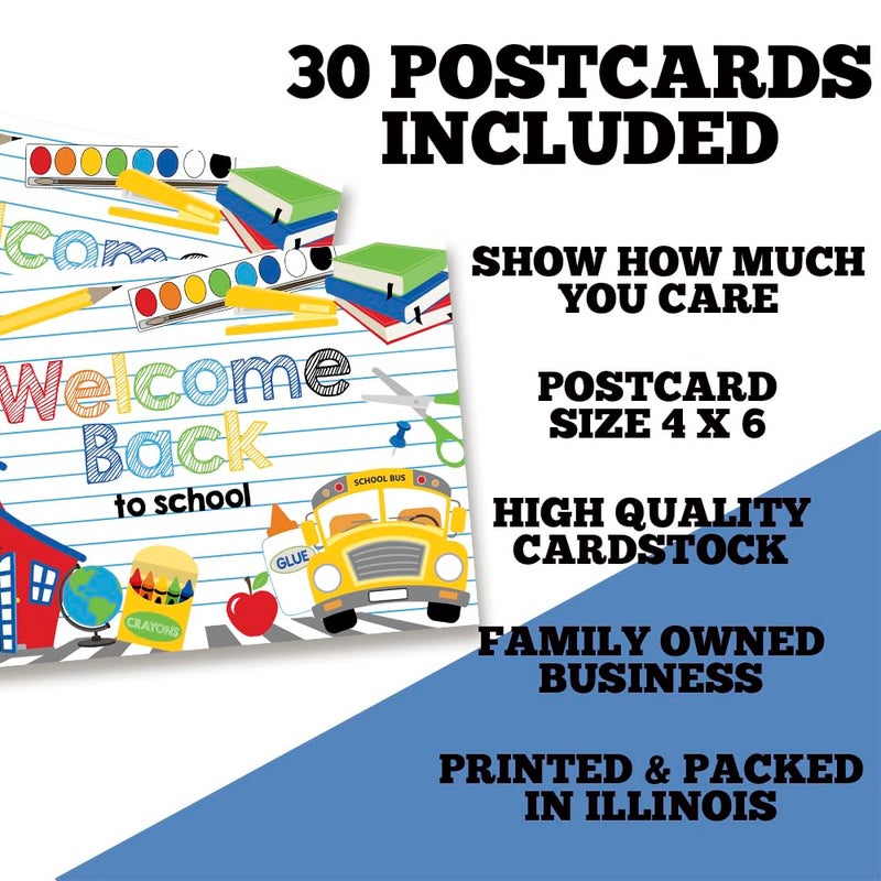 Amanda Creation School Supply Themed Welcome Back To School Blank Postcards For Teachers To Send To Students, 4"x6" Fill In Notecards by AmandaCreation (30) - Image 5